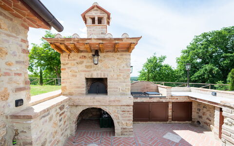 Il Borgo, Borgo Campassini, Monteriggioni: Backstein, Mauerwerk, Garten, Landscaping, Outdoor Struktur, Steinofen