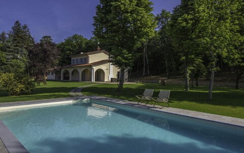 Villa Sara: Schwimmbad, Estate, Schatten, Garten, Hazienda, Landscaping, Rasen, Bauernhaus, Garten, Hinterhof