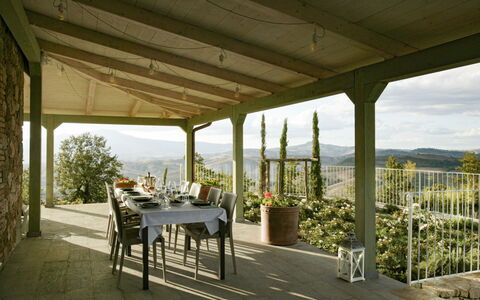 Villa Eline: Möbel, Stuhl, Interior Design, Tabelle, Decke, Veranda, Eco Hotel, Schatten, Outdoor Struktur, Strahl