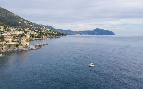 Casa Annalù With Garden, Wifi, Bogliasco: Blau, Wasser, Gewässer, Bergforms, Küste, Berg, Küsten Und Ozeanische Forms, Horizont, Meer, Hügel