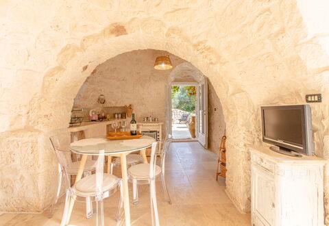 Trullo Della Quercia: Decke, Wohnzimmer, Gips