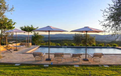 Podere Vigna Nuova: Himmel, Baum, Schwimmbad, Gartenmöbel, Sonnenliege, Resort, Regenschirm, Eco Hotel, Landscaping, Ferienort