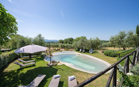 Villa Elsa di Bibbiano Pool, Sauna and View: Garten, Rasen, Wiese, Estate, Landscaping, Garten, Schwimmbad, Hinterhof, Hazienda, Park