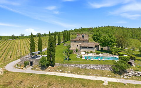Villa del Chianti: Vineyards & View: Haus, Zuhause, Estate, Hütte, Bauernhaus, Garten, Landscaping, Villa, Garten, Dorf