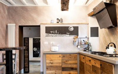 Canto alla Luna: Möbel, Küche, Countertop, Interior Design, Flooring, Cabinetry, Holz, Küchengerät, Fussboden, Decke