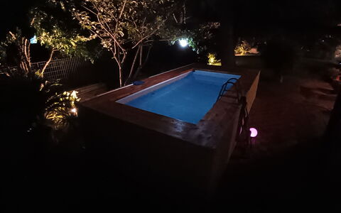 Casa Silvia: Nacht, Schwimmbad, Mitternacht, Landschaft Beleuchtung, Abend