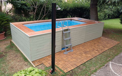 Casa Silvia: Holz, Flooring, Schwimmbad, Fussboden, Verbundwerkstoff, Holzbeize, Hartholz, Garten, Hinterhof, Schatten
