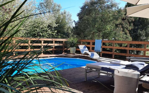 Podere la Botte, Pool, Lari: Schwimmbad, Holz, Gartenmöbel, Möbel, Resort, Schatten, Sonnenliege, Stuhl, Eco Hotel, Freizeit