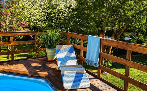 Podere la Botte, Pool, Lari: Holz, Möbel, Gartenmöbel, Holzbeize, Hartholz, Eco Hotel, Schwimmbad, Deck, Schatten, Garten