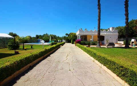 Villa Floridia: Schatten, Hazienda, Landscaping, Garten, Rasen, Estate, Hecke, Villa, Auffahrt