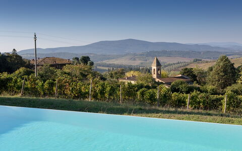 Podere Sangiovese, Pool and View in Chianti: Schwimmbad, Eco Hotel, Hazienda, Resort, Villa