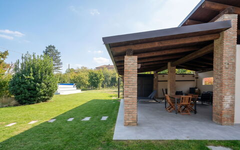 Cuadrat: Schatten, Outdoor Struktur, Garten, Rasen, Hinterhof, Beton, Säule, Estate, Backstein, Landscaping