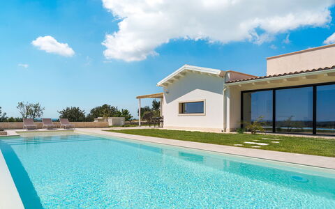 Villa Netina: Blau, Schwimmbad, Verbundwerkstoff, Resort, Estate, Freizeit, Schatten, Eco Hotel, Villa, Landscaping