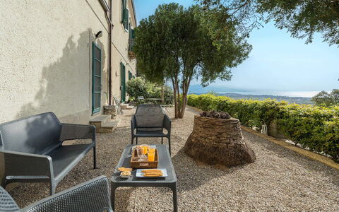 Villa Milo: Gartenmöbel, Stuhl, Schatten, Landscaping, Zimmerpflanze, Tisch Im Freien, Blumentopf, Küche & Esszimmer Tisch, Terrasse, Balkon