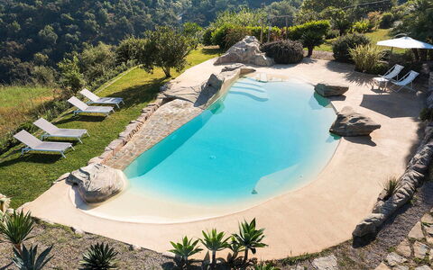 Villa Milo: Blau, Wasser, Schwimmbad, Resort, Freizeit, Gartenmöbel, Urlaub, Tropen, Eco Hotel, Regenschirm