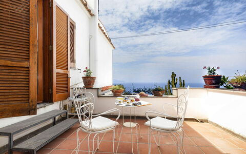 Villa Mary: Blumentopf, Möbel, Zimmerpflanze, Stuhl, Balkon, Küche & Esszimmer Tisch, Vase, Esszimmer, Gartenmöbel, Kaffetisch
