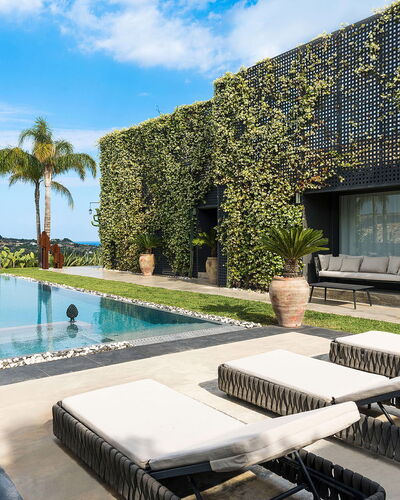 Villa Monica: Garten, Schatten, Landscaping, Schwimmbad, Eco Hotel, Resort, Villa, Hazienda, Hof