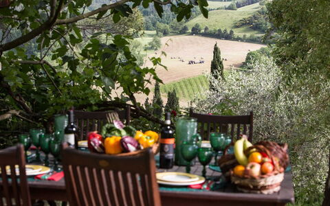 Villa Beatrice: Möbel, Tabelle, Geschirr, Essen, Drinkware, Flasche, Stuhl, Tisch Im Freien, Servierware, Wein