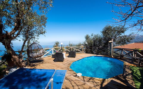 Villa Pandora: Blau, Schwimmbad, Gartenmöbel, Resort, Schatten, Eco Hotel, Stuhl, Ferienort, Geländer, Hotel