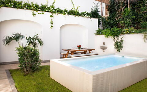 Jacaranda House: Badewanne, Schwimmbad, Verbundwerkstoff, Freizeit, Blumentopf, Garten, Zimmerpflanze, Design, Hinterhof