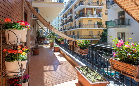Apartment Bud: Blumentopf, Balkon, Wohnung, Zimmerpflanze, Veranda, Eigentumswohnung, Geländer, Stuhl, Baluster, Hotel