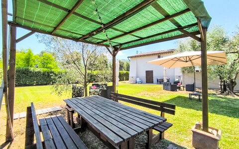 Scarlino 35: Schatten, Überdachung, Outdoor Struktur, Pavillon, Garten, Freizeit, Gazebo, Hinterhof, Rasen, Gartenmöbel