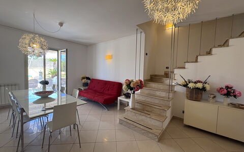 Villa Magda: Interior Design, Flooring, Möbel, Fussboden, Holz, Decke, Zimmer, Beleuchtung, Wohnzimmer, Zuhause
