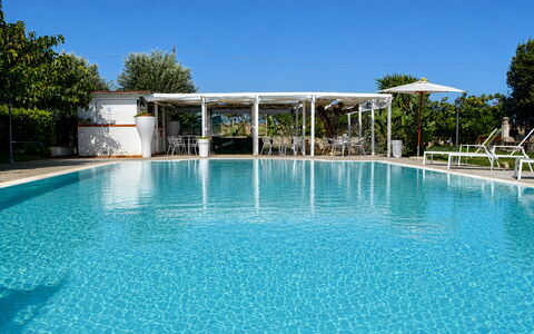 Villa Gertrude: Schwimmbad, Resort, Gartenmöbel, Verbundwerkstoff, Schatten, Freizeit, Eco Hotel, Sonnenliege, Hotel, Thermae