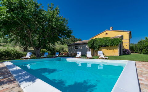 Casale Verdicchio 10+2: Blau, Schwimmbad, Estate, Bauernhaus, Hazienda, Garten, Hinterhof, Landscaping, Villa, Garten