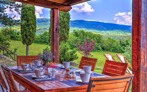 La Casa di Elsa 6: Möbel, Tabelle, Stuhl, Gartenmöbel, Küche & Esszimmer Tisch, Tisch Im Freien, Garten, Hartholz, Holzbeize, Eco Hotel