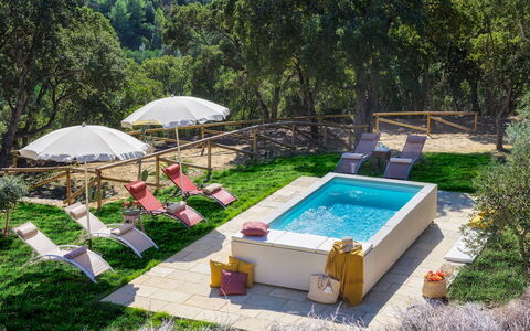 Villa Zaca 6: Schwimmbad, Resort, Gartenmöbel, Freizeit, Garten, Hinterhof, Eco Hotel, Regenschirm, Landscaping