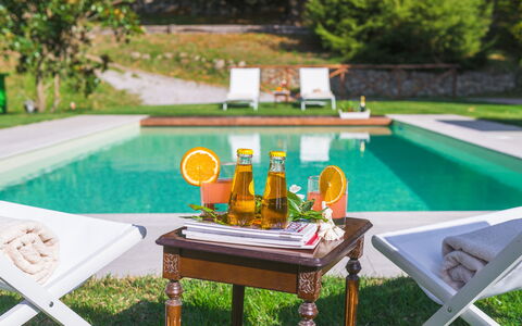 Casale del Castagneto 8: Schwimmbad, Gartenmöbel, Möbel, Garten, Freizeit, Resort, Rasen, Tisch Im Freien, Essen, Stuhl