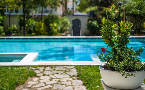 Villa Guidi 10: Grün, Schwimmbad, Strauch, Garten, Schatten, Freizeit, Gartenmöbel, Landscaping, Rasen