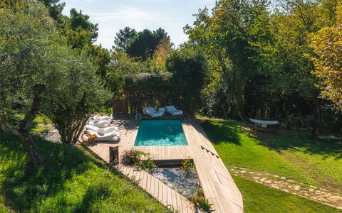 La Dama del Bosco 8+3: Garten, Schwimmbad, Freizeit, Hinterhof, Schatten, Eco Hotel, Landscaping, Rasen, Estate, Garten