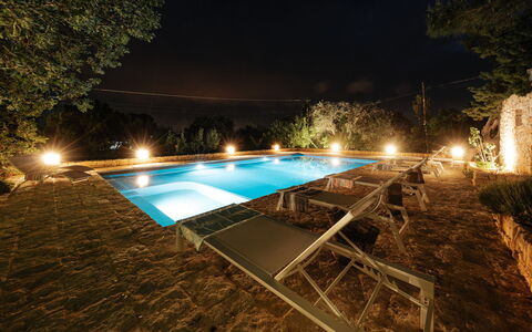 Villa Giari 8: Schwimmbad, Resort, Verbundwerkstoff, Nacht, Water Feature, Eco Hotel, Freizeit, Thermae, Landschaft Beleuchtung, Gartenmöbel