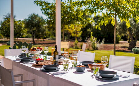 Borgo Dell'Agrumeto 8: Möbel, Geschirr, Tabelle, Drinkware, Gartenmöbel, Stuhl, Tisch Im Freien, Essen, Restaurant, Servierware