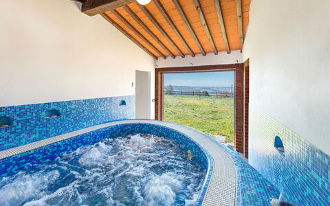 Villa Stroncoli 14: Blau, Verbundwerkstoff, Schwimmbad, Eco Hotel, Villa, Stockfotografie