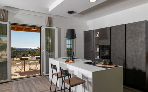 Dimora degli Ulivi 10: Möbel, Küche, Flooring, Interior Design, Countertop, Wand, Küchengerät, Holz, Fussboden, Major Appliance