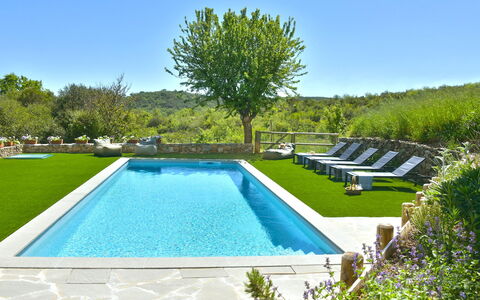 Casa la Pratellaccia 6+2: Schwimmbad, Blau, Garten, Resort, Gartenmöbel, Verbundwerkstoff, Landscaping, Water Feature, Eco Hotel, Hinterhof