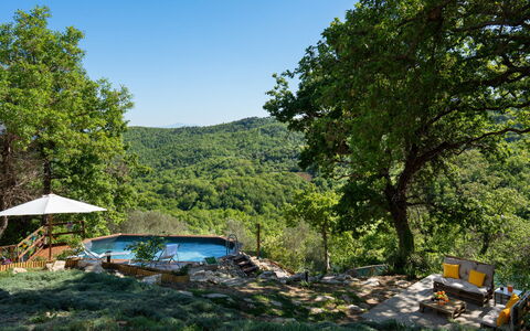 Cottage Dolcevista 4+2: Baum, Schwimmbad, Wald, Freizeit, Garten, Schatten, Eco Hotel, Dschungel, Urlaub