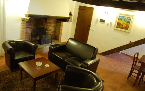 livingroom with original 1760 fire place