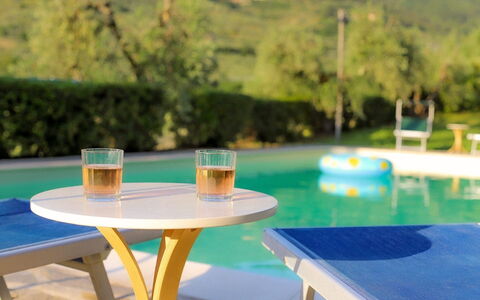 Olivo: Wasser, Tabelle, Möbel, Eigentum, Geschirr, Azurblau, Gartenmöbel, Pflanze, Tisch Im Freien, Baum