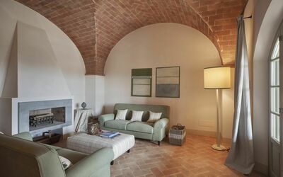 La Valle 1 Castelfalfi: Zimmer, Eigentum, Interior Design, Gebäude, Decke, Wohnzimmer, Möbel, Die Architektur, Bogen, Fussboden